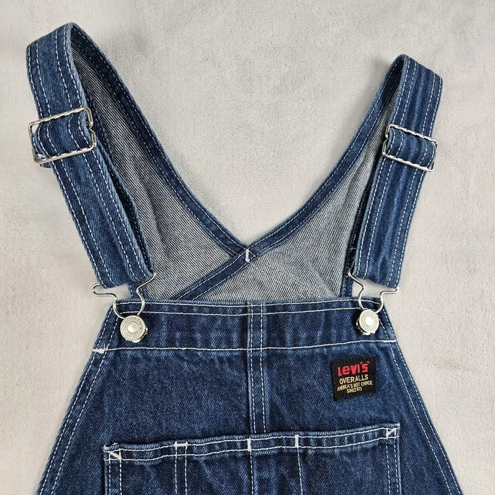Levi's Denim Bib Overalls Carpenter Workwear Dungarees Pockets Adult Small Work